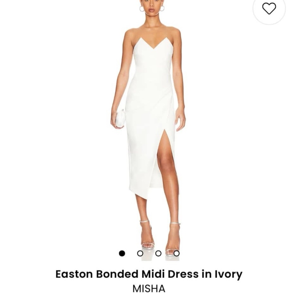 Mishka Elegant Ivory Midi Dress